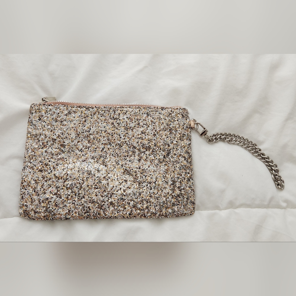 Express Gold Sequin Clutch